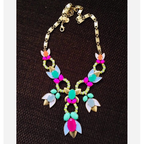Stella & Dot | Neon Pink+Green Gorgeous POPTropicana NEW Statement Neckl… - Picture 9 of 12